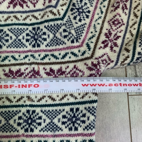 Vtg Koret Women's Button Up Cardigan With Snowflake Christmas Size Small Cream - Picture 5 of 9